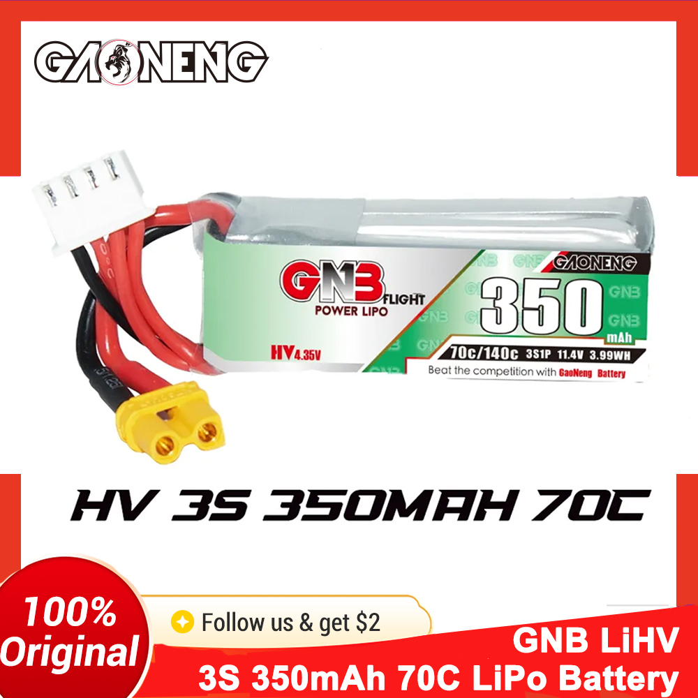 Gaoneng GNB 350mAh 3S 70C LiPo - đánh giá và giá Fpv Drone Goggles
